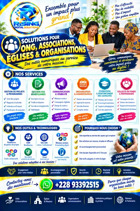 Aperçu du service : solutions pour ONG, associations et organisations